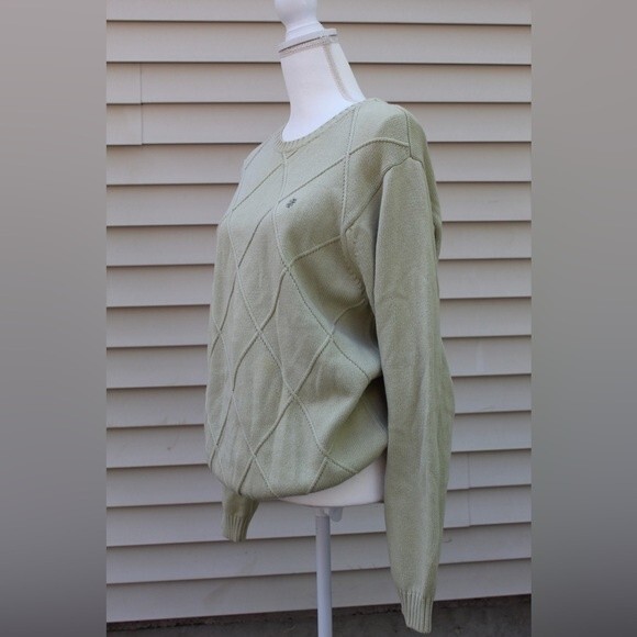 IZOD Olive/ Mint/ Green Vintage Oversized Unisex Sweater - Picture 3 of 7